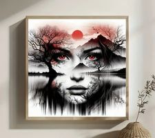 Diamond Painting Frau & Landschaftsdesign-7-40x40-1124