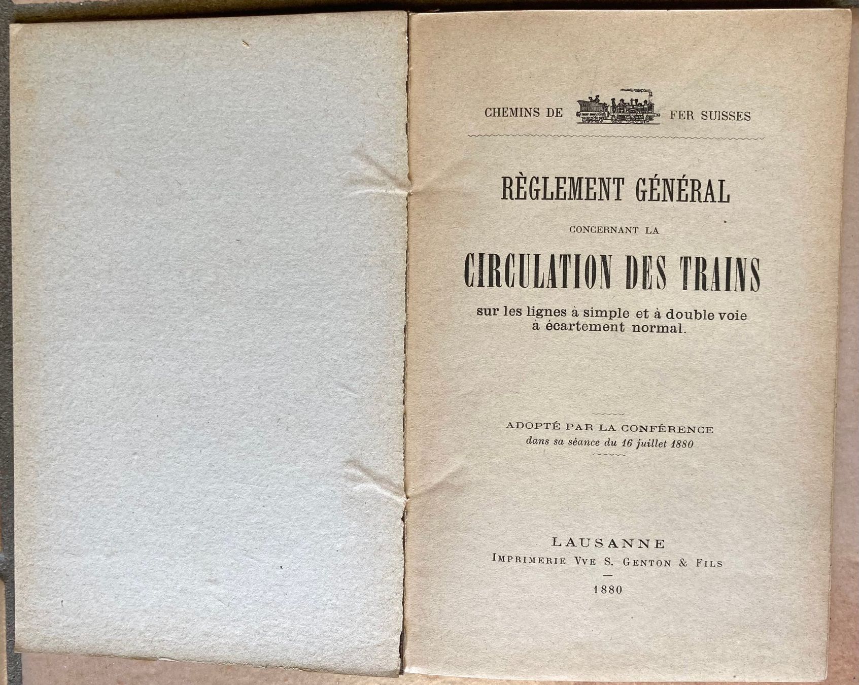 SBB/CFF/FFS Dokumente: CFF - Circulation des trains. A simple & double voie 1880 – Gebraucht aus Versoix von Decapod 1