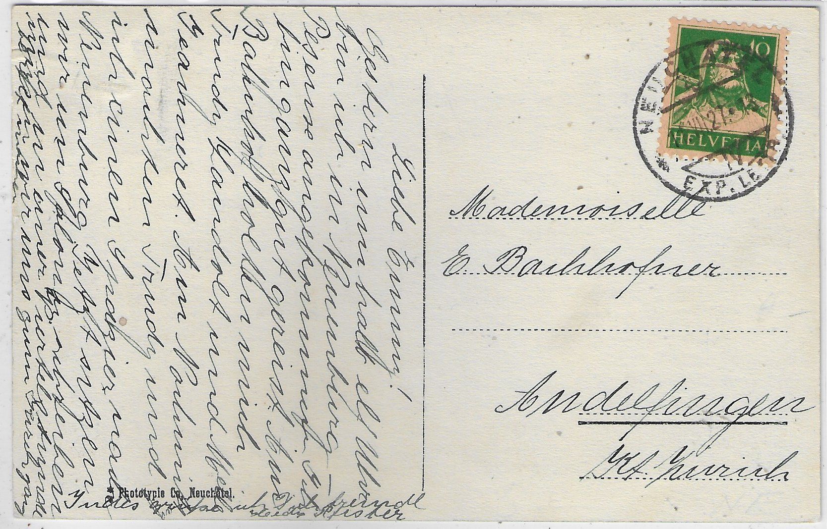 Cartoline postali: Peseux - Le Chateau – Usato da Ettingen venduto da Kartenplanet 1