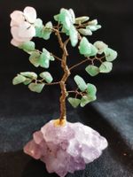 Kristall: "Amethyst-Baum" m.Drahtgeflecht + Kristall-Blätter