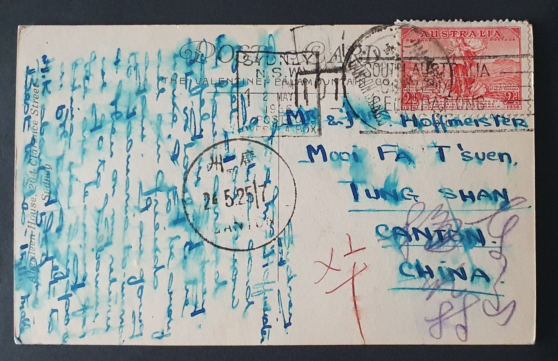 Tutti i francobolli: Australien 1936 nach China – Usato da Kreuzlingen venduto da Rschweiz1