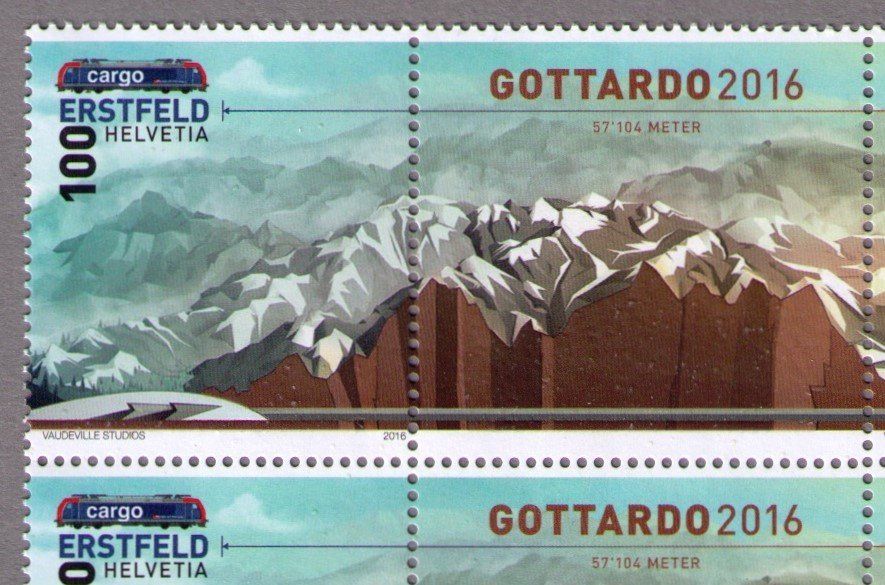 Alle Briefmarken: 2016_1588+89_GOTTARDO_Tunnel_Bahn_SBB_CFF_FFS_Gotthard Vb ** – Neu (gemäss Beschreibung) aus Marthalen von Ch_quality 2