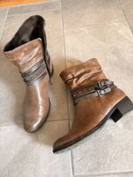 Stiefeletten Leder braun mit Schnallen Grösse 40