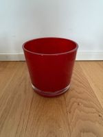 Roter Übertopf aus Glas - Ideal für Zimmerpflanzen!