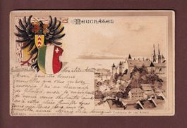 NEUCHÂTEL - Le Château - 1901 Litho Künzli