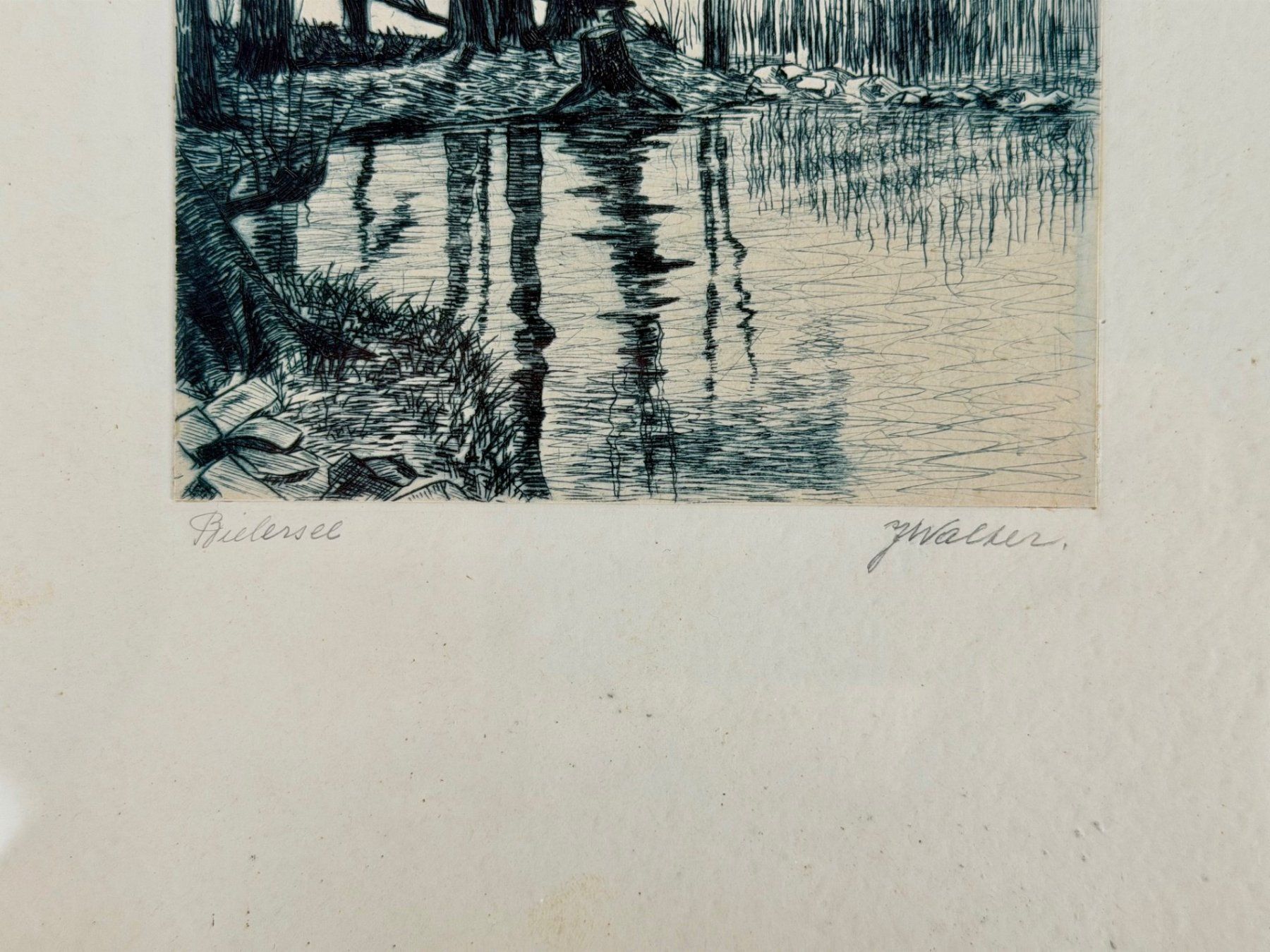 Dipinti: Zeichnung vom Bielersee 1933 – Usato da Urtenen-Schönbühl venduto da Restwert_Schoenbuehl 1