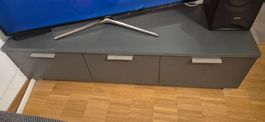 TV Lowboard dunkelgrau 2 Schubladen, 1 Fach