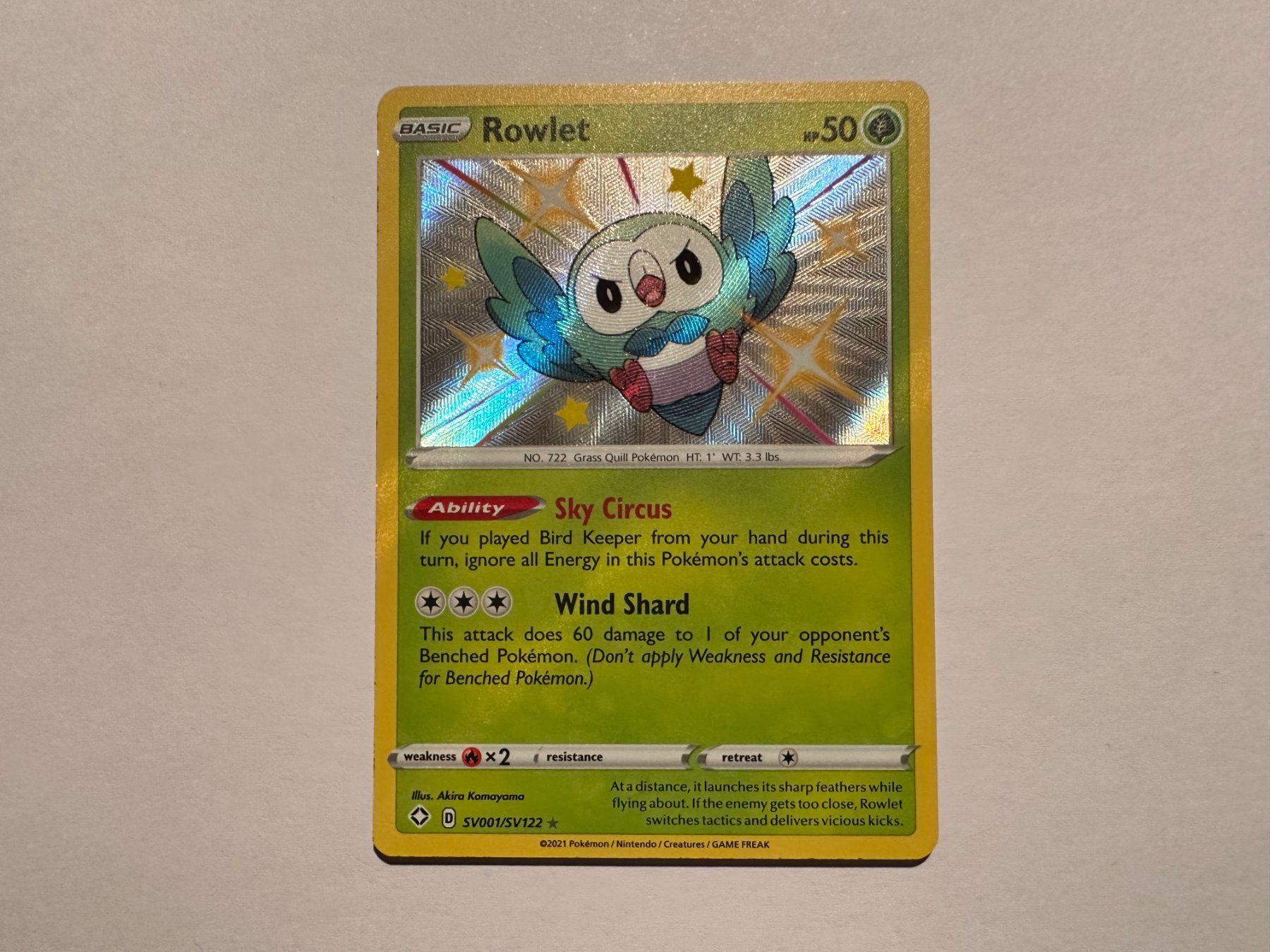 Pokémon Carte collezionabili: Rowlet Shiny Shining Fates EN – Usato da Hagendorn venduto da Pokecollectorch 1
