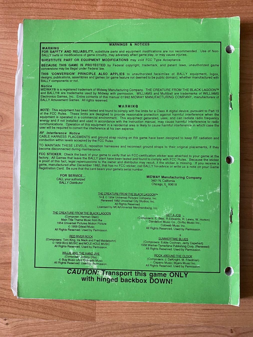 Flipper: Original Flipper Handbücher – CFTBL von Bally – Usato da St.Gallen venduto da kingsamas 3
