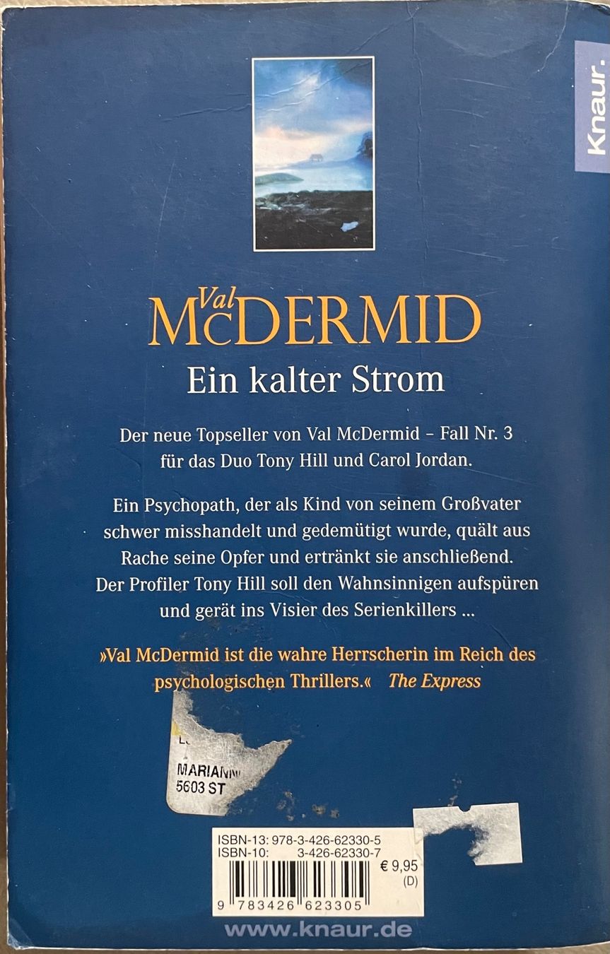 Bücher: EIN KALTER STROM - VAL MC DERMID - THRILLER - TASCHENBUCH – Gebraucht aus Buchs AG von fischli610 1