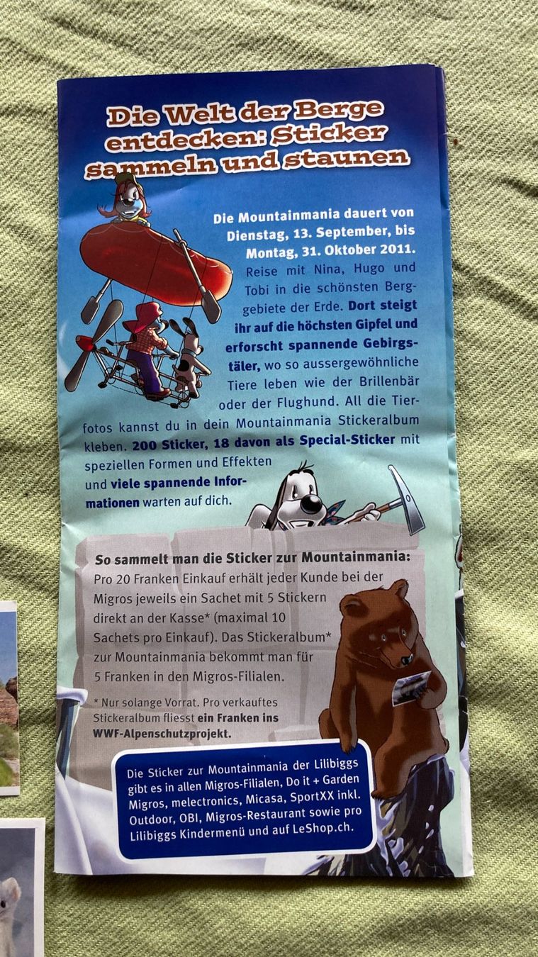 Migros Carte collezionabili: Mountain Mania Sammelsticker – Usato da Zwingen venduto da Hugom 1