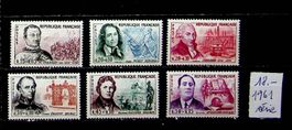 FRANCE SÉRIE DE BEAUX TIMBRES NEUFS** 1961. COTE 18 €.  /U10