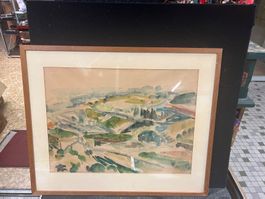 GRANDE AQUARELLE SIGNÉE ET DATÉE BLOMBERG 66