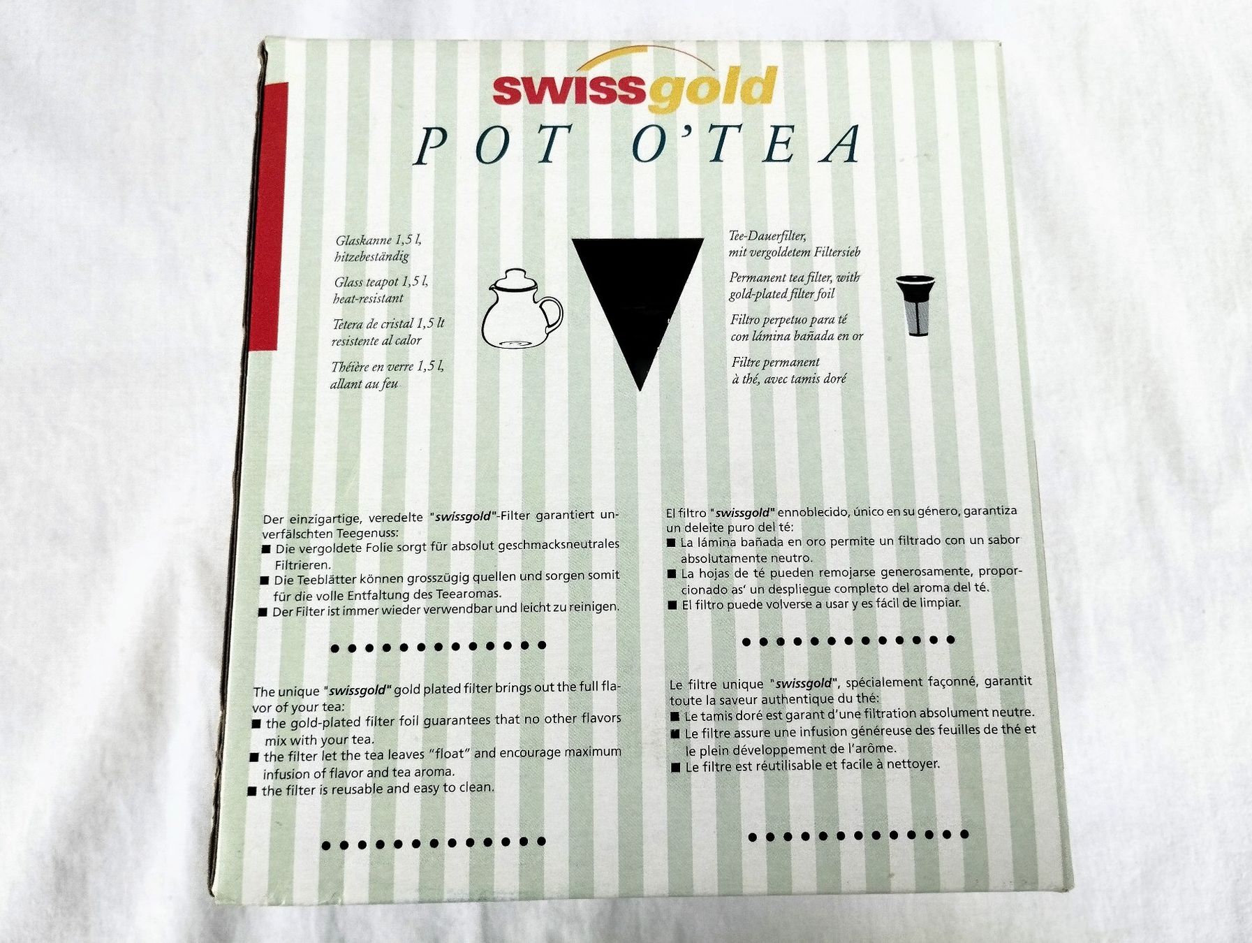 Teekannen: SWISSGOLD Tee-Dauerfilter mit Glaskanne 1.5l – Neu und originalverpackt aus Schübelbach von Restwert_Schubelbach 3