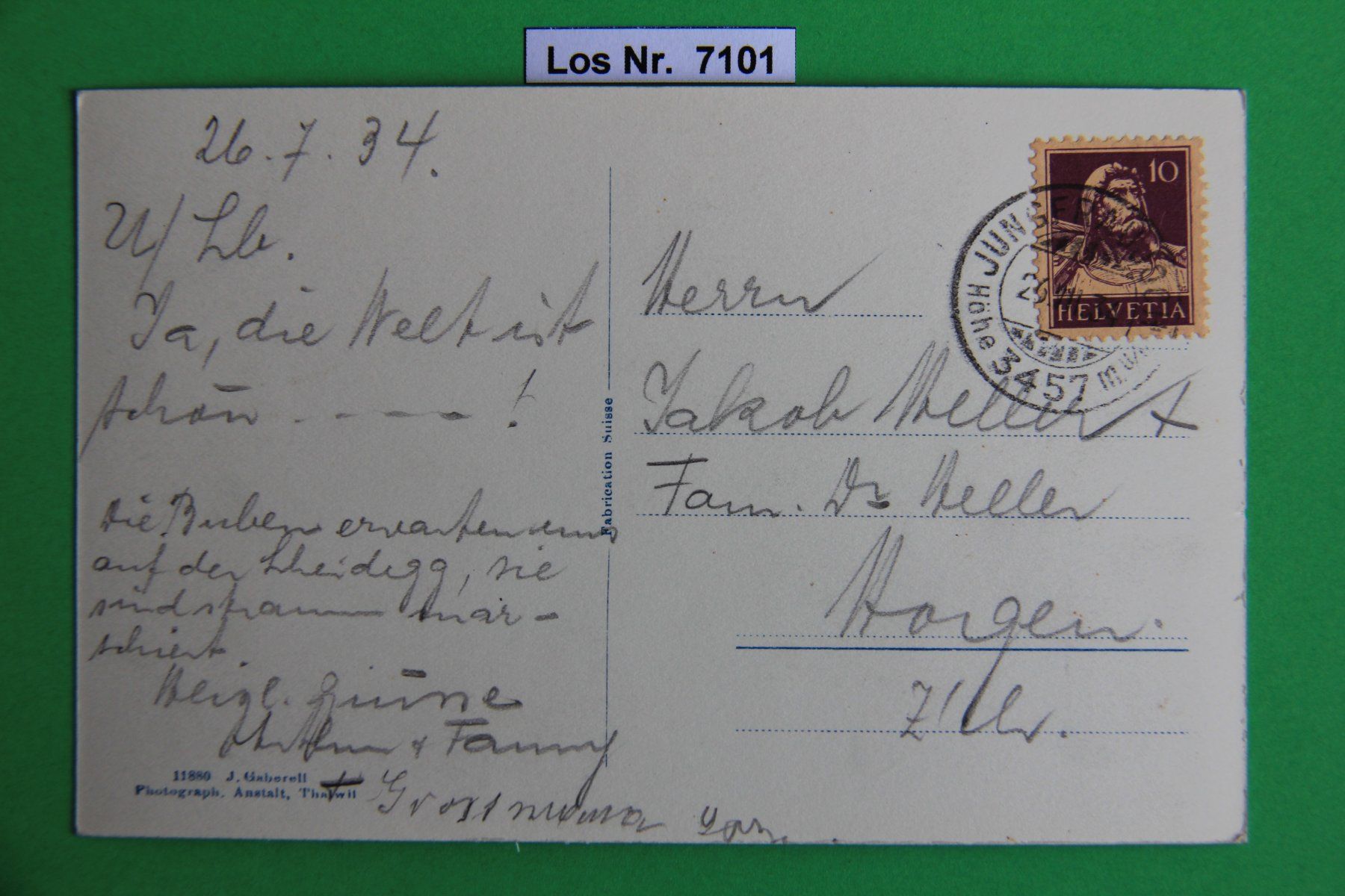 Cartoline postali: CH Ansichtskarte Jungfraujoch 30iger Jahre          Los 7101 – Usato da Volken venduto da jukon65 1
