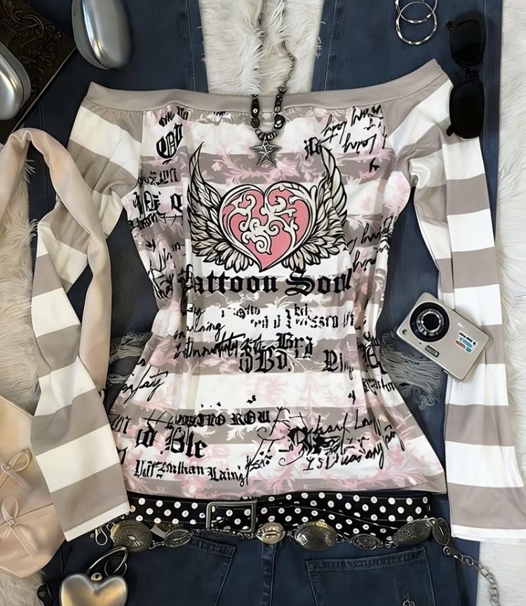 T-shirt: Off-Shoulder-Shirt, gestreift XL – Nuovo (secondo la descrizione) da Oberentfelden venduto da petle78