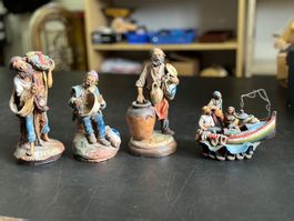 Tonfiguren Fischer & Weinhändler / Figuren aus Ton