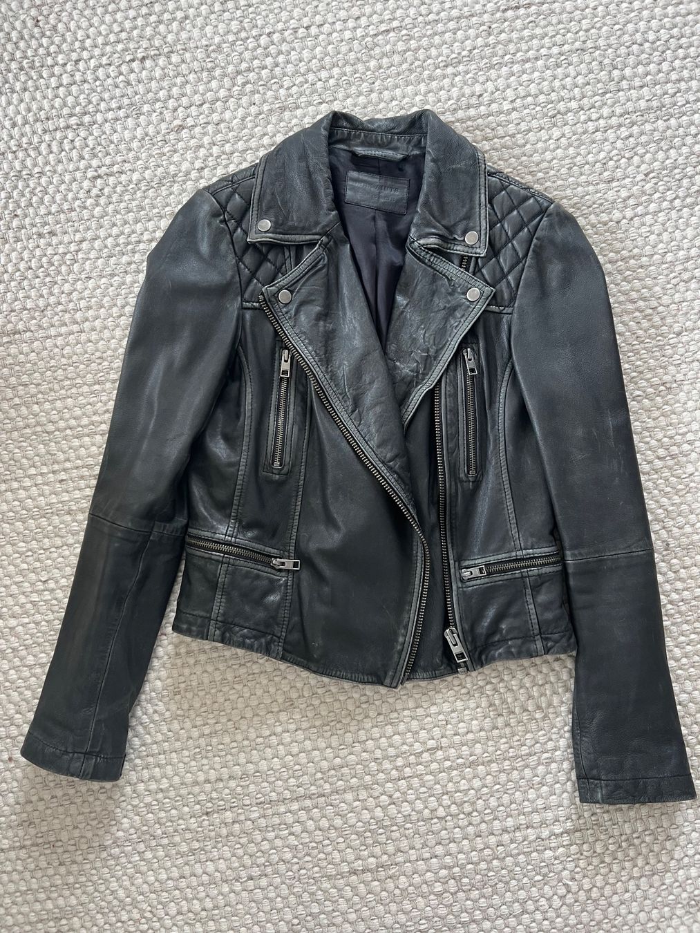 Giacche: All Saints Lederjacke in Schwarz – Usato da Port venduto da lau_pdf5