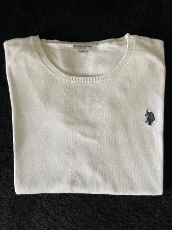 US Polo Assn. Pullover, weiss/creme, Gr L