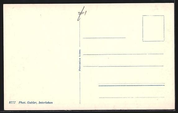 Cartoline postali: AK Interlaken, Hotel Bellevue – Usato da Berlin venduto da bartko-reher 1