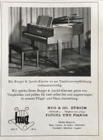 Vintage Reklame, Musik Hug, Flügel & Pianos, Zürich, 1956