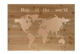 Holzbild Weltkarte Gold
