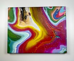 Acryl-Flüssigkeitsmalerei, rechteckig