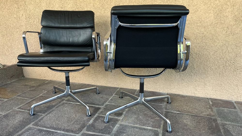 2 Vintage Vitra/Herman Miller Eames Soft Pad Leder schwarz 2