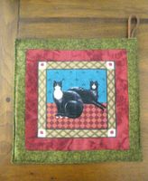 Topflappen mit Katzen, Handarbeit