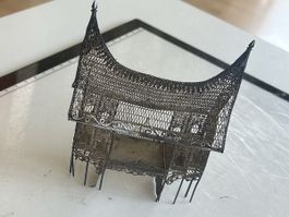 Miniatur Haus filigran Silber Metall handgefertigt (I12)