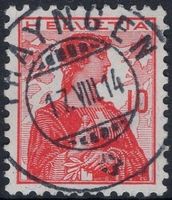 THAYNGEN 17.VIII.14 - Vollstempel auf Helvetia Brustbild
