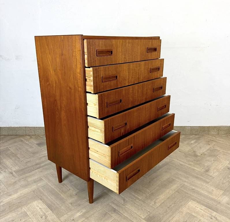 Cassettiere: Mid Century danish teak Highboard / drawer – Usato da basel venduto da vintory.ch 4