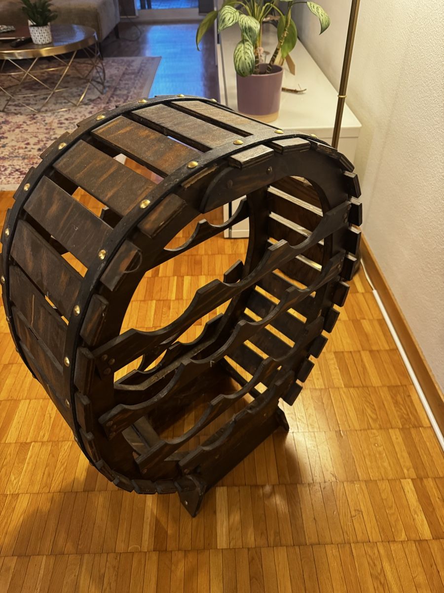 Scaffali: Weinfass Weinflaschenhalter Regal Holz Stehend – Difettoso da Zürich venduto da Bojana 6