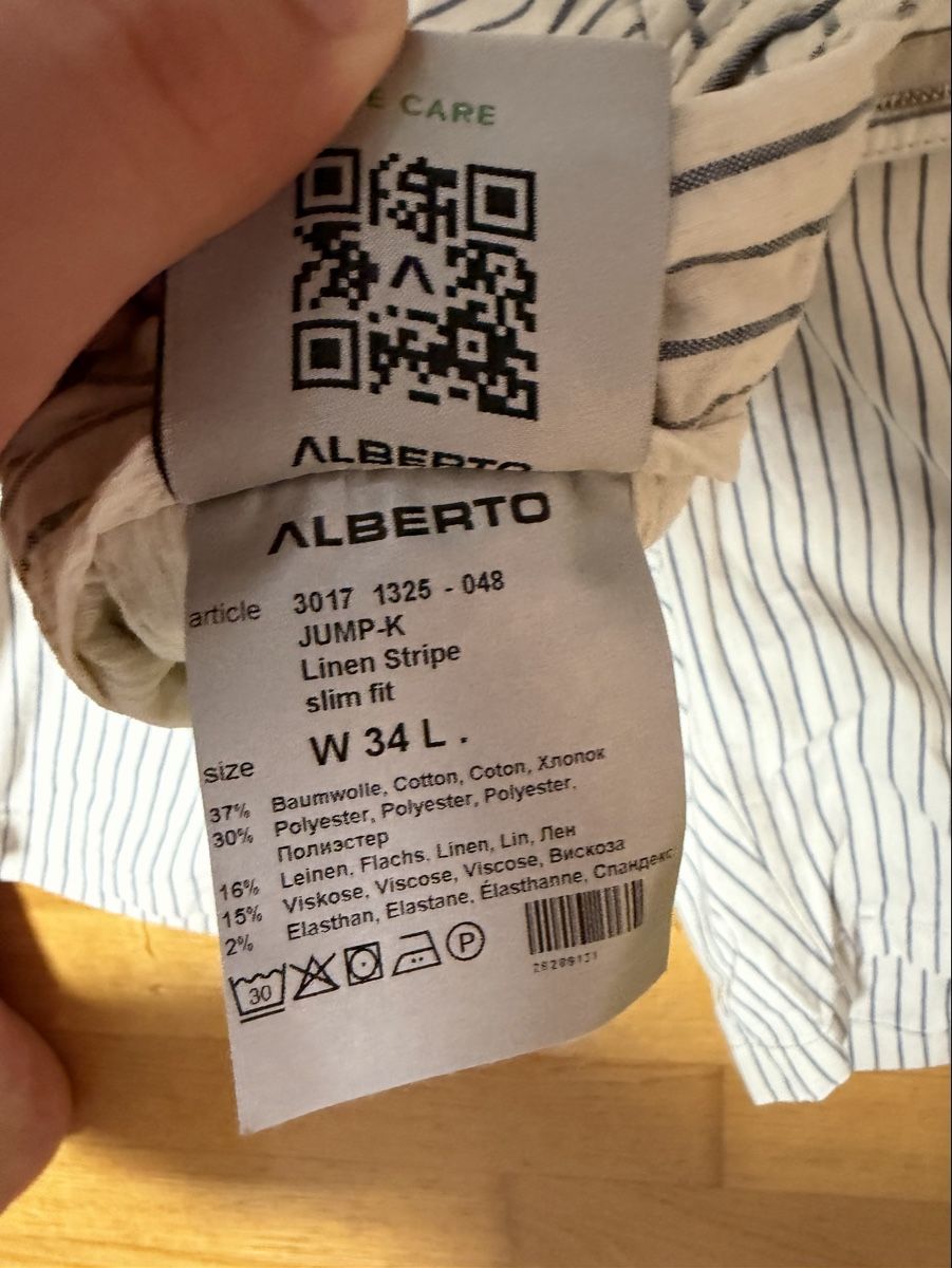 Pantaloni: Alberto leinen Shorts Herren W34 – Usato da Möhlin venduto da romano19 1