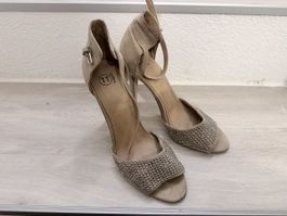 Sandali gioiello beige tacco alto