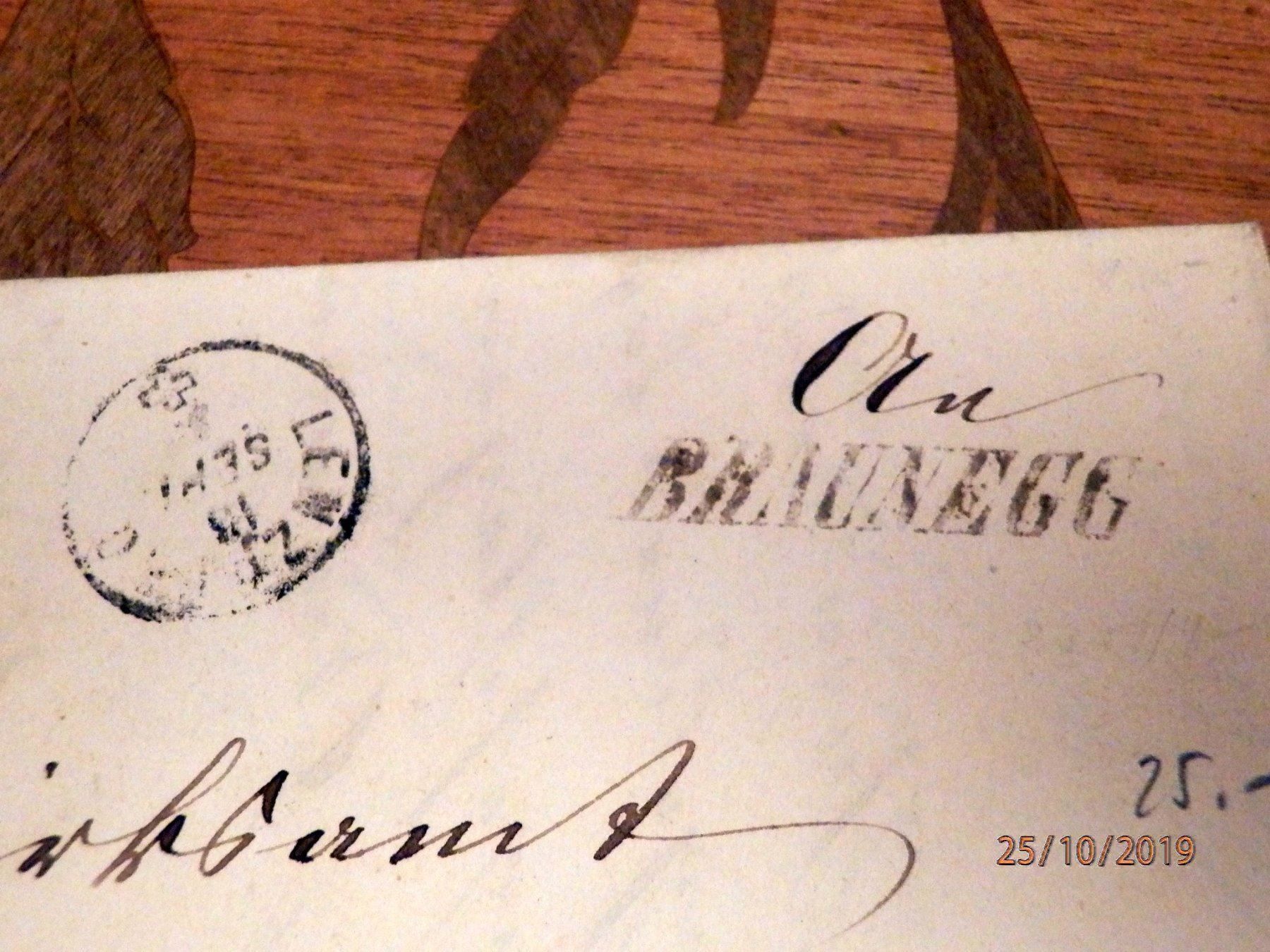 Timbri: Brief o. Marke, Balkenstempel, BRAUNEGG – Usato da Ueberstorf venduto da dinbau 1