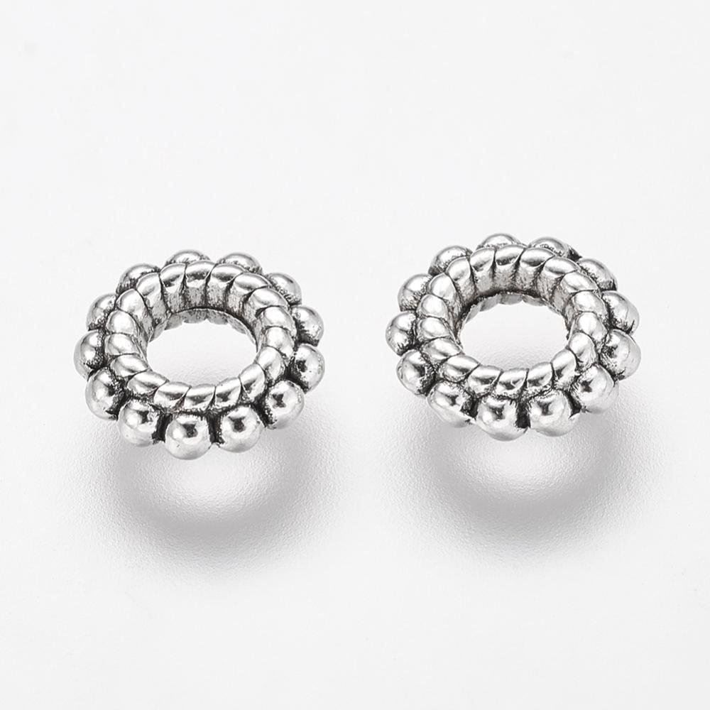 Perle (finte): Schmuckperlen Donut Antik Silber 8x2mm / 100Stück – Nuovo (secondo la descrizione) da Rüegsau venduto da Tausendfreund 1