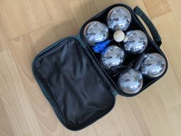 Boule Set mit 6 Metallkugeln in Tasche