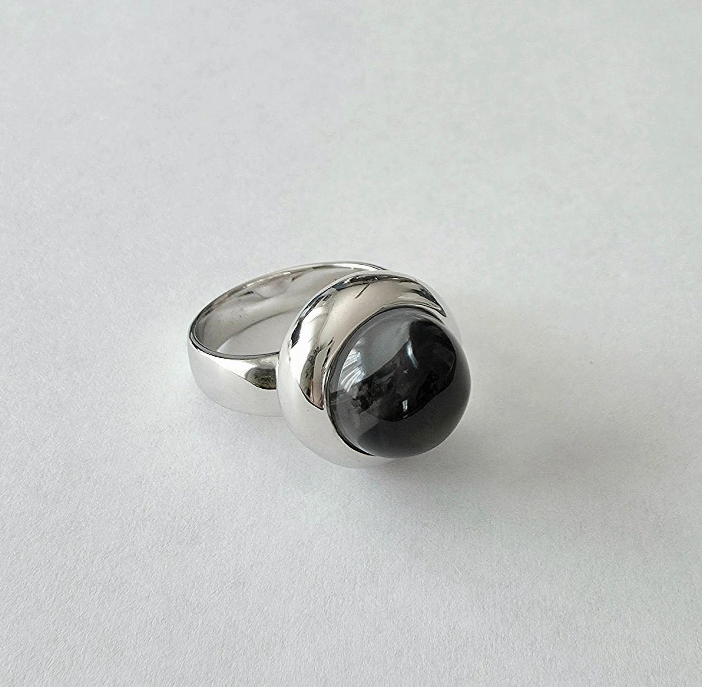 Ringe: Schlichtes Design Silberring 925 mit Bergkristall-Cabochon – Neu und originalverpackt aus Uetikon am See von Coralreef 4