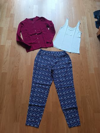 Set Sommerhose Shirt Jäckli rot weiss blau, Grösse XS/S
