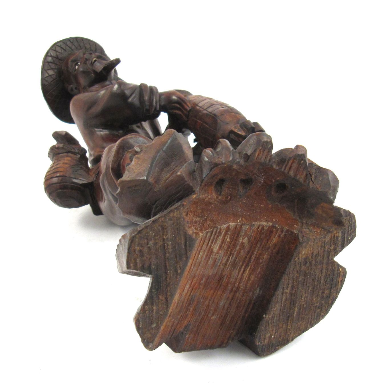 Statuette: Holz OKIMONO eines Netzfischers – Usato da Meinisberg venduto da duveen 5