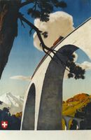SBB REISEN EISENBAHN VIADUKT 1946 Original Plakat