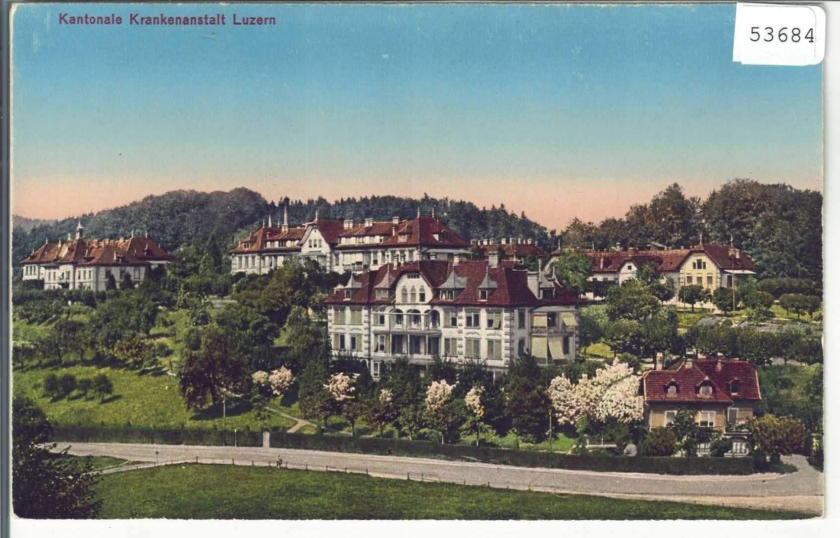 Cartoline postali: Luzern - Kantonales Krankenhaus - Litho – Usato da Ettingen venduto da Kartenplanet