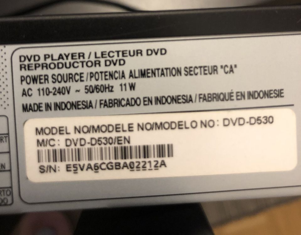 Lecteur DVD Samsung DVD-D530