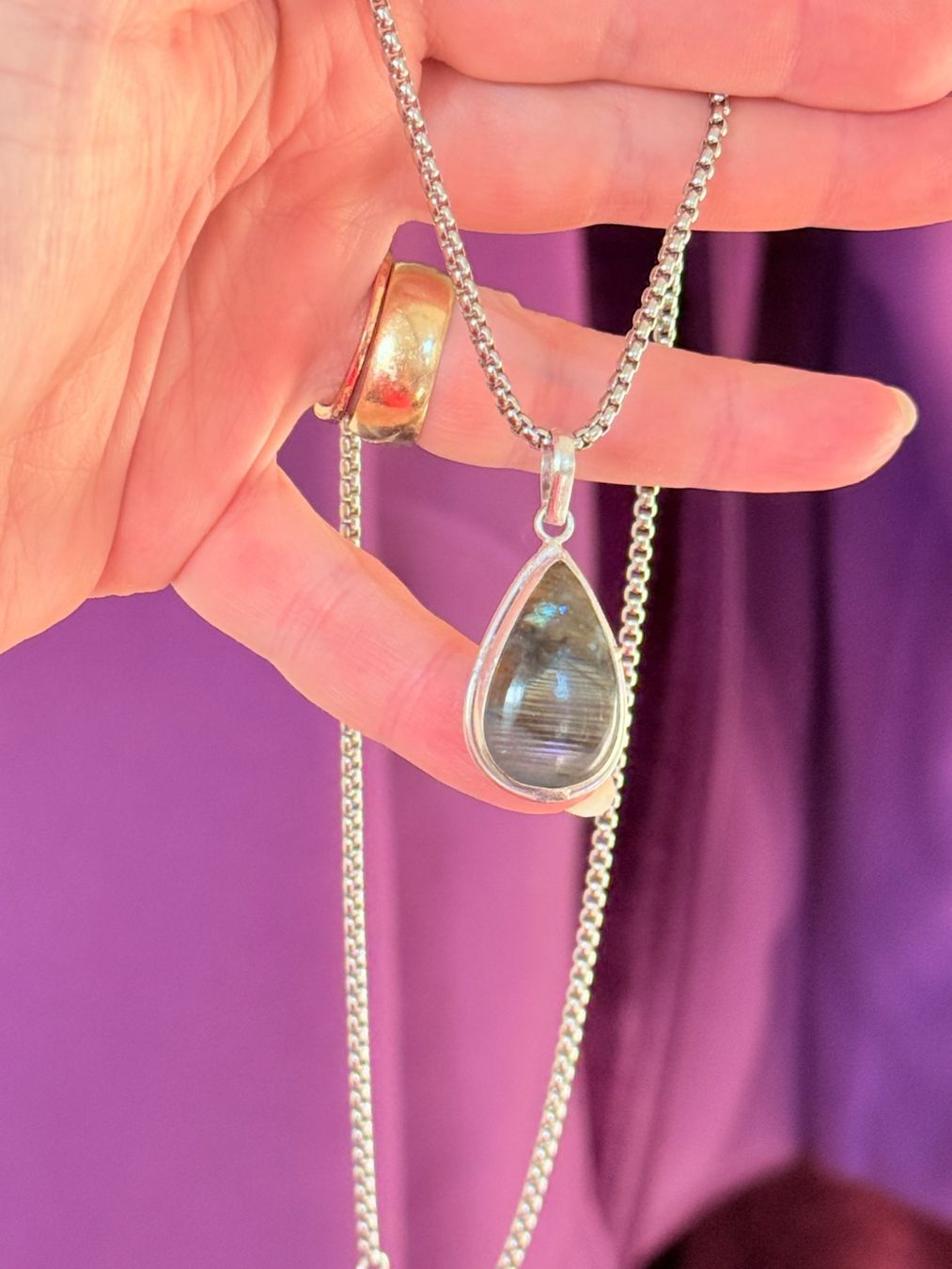 Catenine: Collier élégant avec Labradorite véritable, neuf! – Nuovo e nell'imballaggio originale da Genève venduto da AGBERG 5