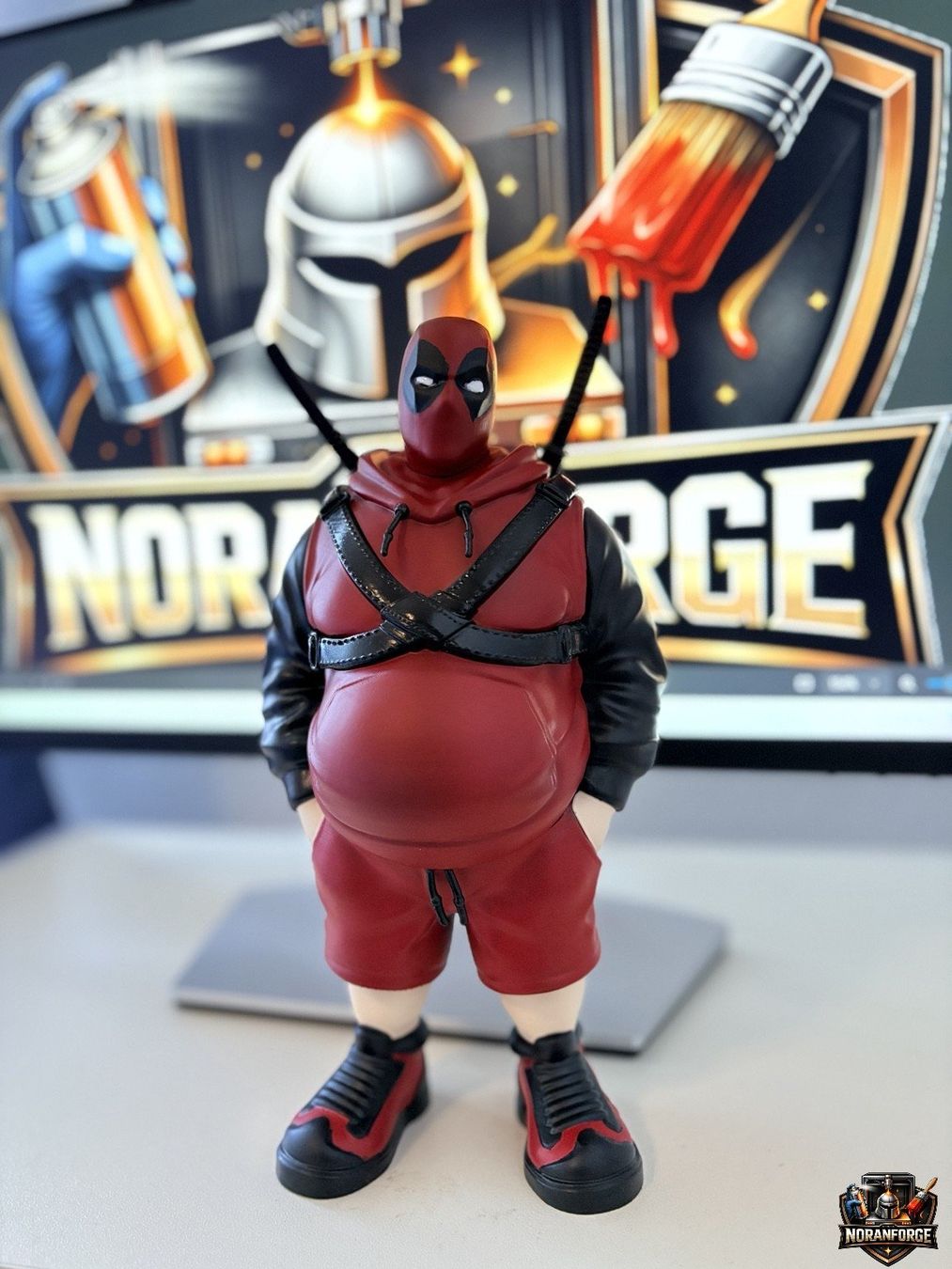 Marvel Statuette: Handbemalte 3D-gedruckte Fat Deadpool – Nuovo e nell'imballaggio originale da Fislisbach venduto da tam_t828 5