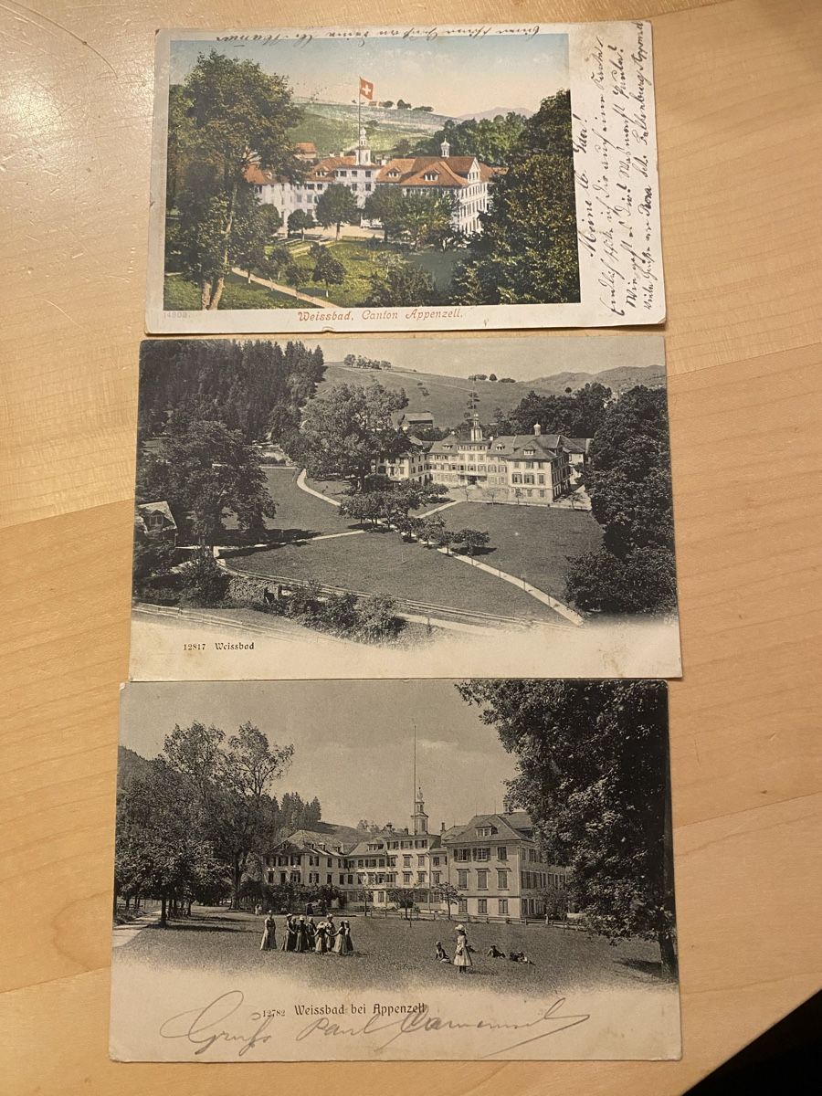 Cartoline postali: 3 Ak Weissbad Appenzell – Usato da Mosnang venduto da Goldwasser