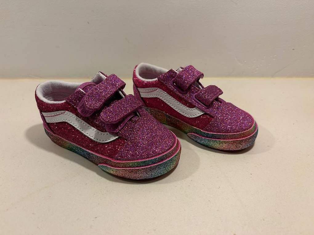 Scarpe per ragazze: Vans Old Skool V Glitter Rainglow Pink NEU – Usato da Felsberg venduto da Riggel 1