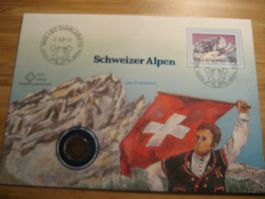 Münzbrief / Glücksbrief ( Schweizer Alpen