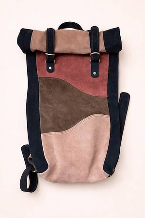 Handgefertigter Wildlederrucksack aus Marokko, Unikat